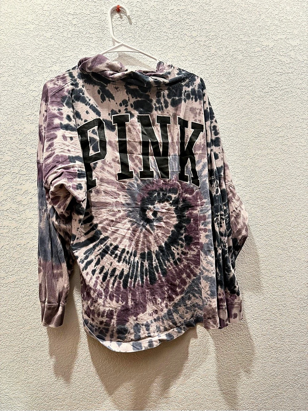 Victoria's Secret PINK Tie-Dye Pullover Hoodie in Purple & Black